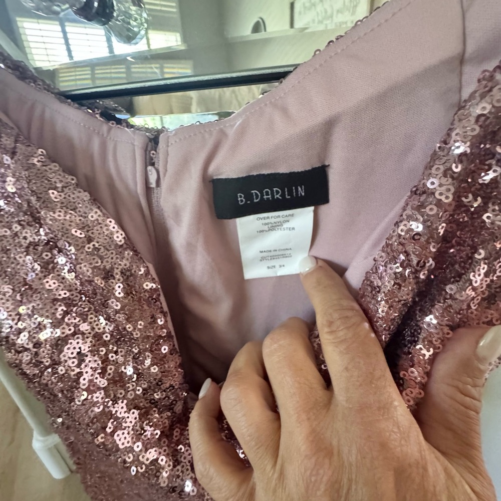 B Darlin Rose Sequin Dress NWT Sizes 3,5 - Picture 5 of 8